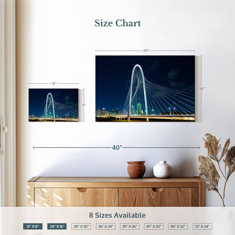 Pont Margaret Hunt Hill de nuit, H 16 po x l 24 po