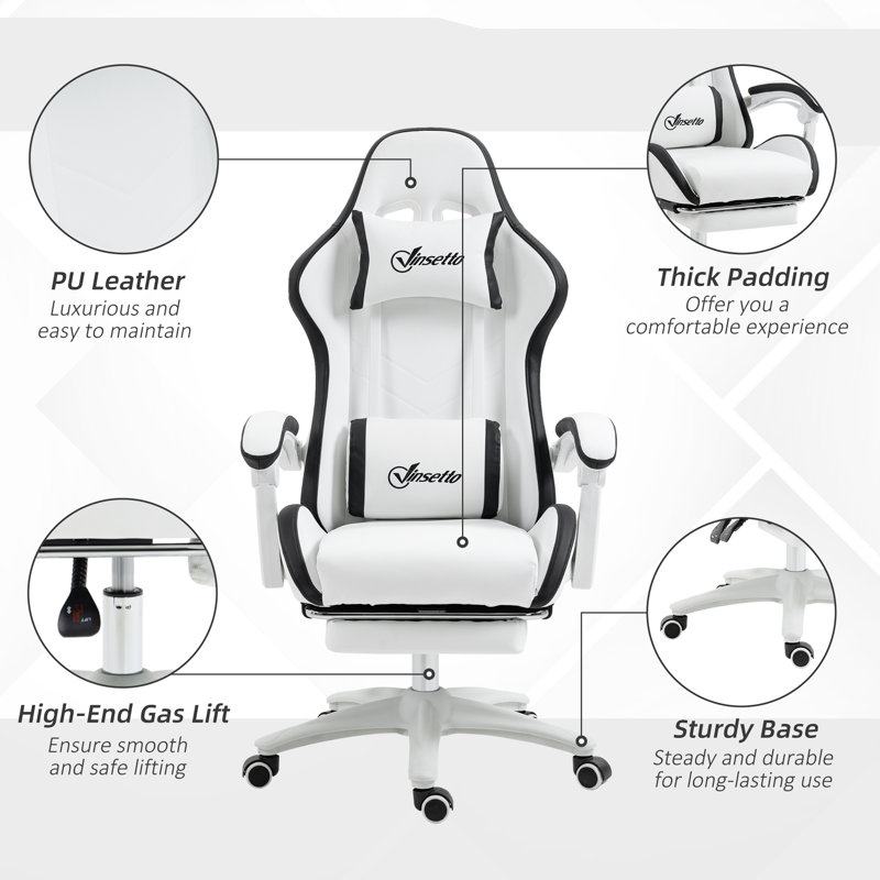 Gaming Chair, Black/White