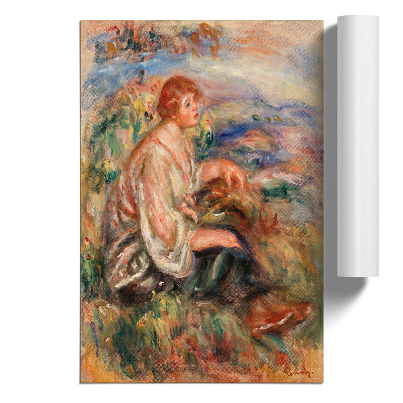 Woman in Tulle Blouse by Pierre Auguste Renoir - Frameless Print, 30cm H x 21cm W x 0.1cm D