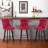 Modern  Swivel Bar Stools Velvet Barstools Button Tufted Bar Stools Rivet Trim Bar Stools for Kitchen Island,Bistro, with Metal Pull Ring Sturdy Footrest Large Backrest for Home Bar-759074644-759074635