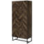 Armoire de rangement haute avec 8 compartiments, chêne rustique et bronze industriel