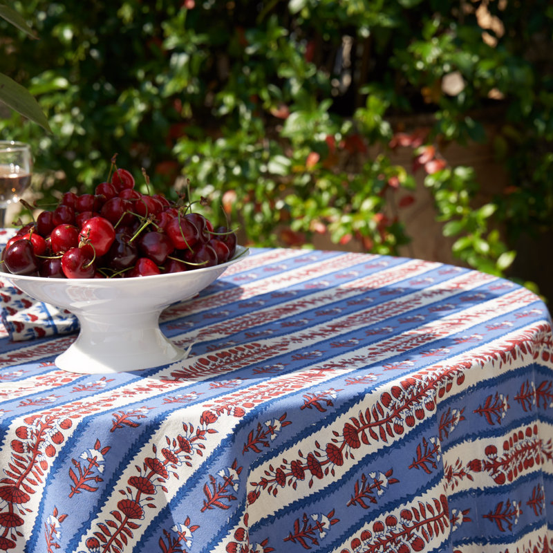 Charlemont Provence Rectangular Tablecloth, Square 90", Blue/Red