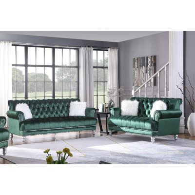 Brockway 2 Piece Velvet Living Room Set