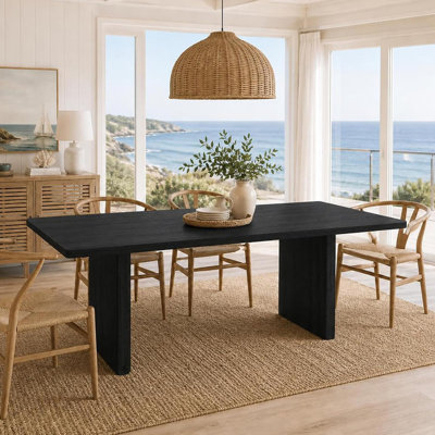63"-82.7" Extendable Dining Table with Rounded Corners, Seats 6-10, Scratch-Resistant Wood Veneer, Sturdy Base for Modern Farmhouse