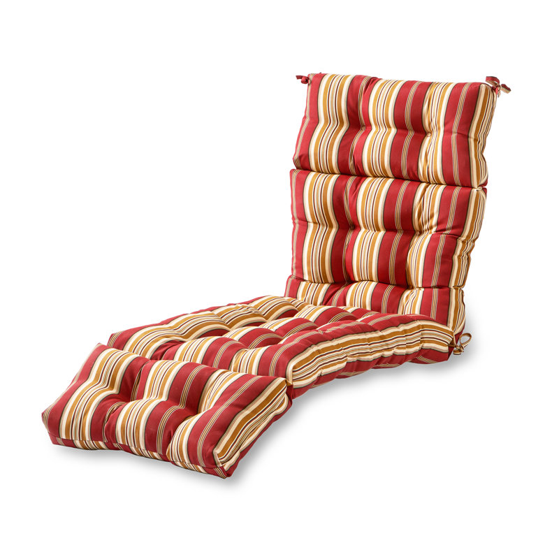 Coussin de chaise longue d'extérieur capitonné Shipton, Rayure Roma