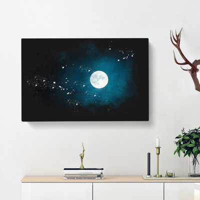 The Full Moon At Midnight - Wrapped Canvas