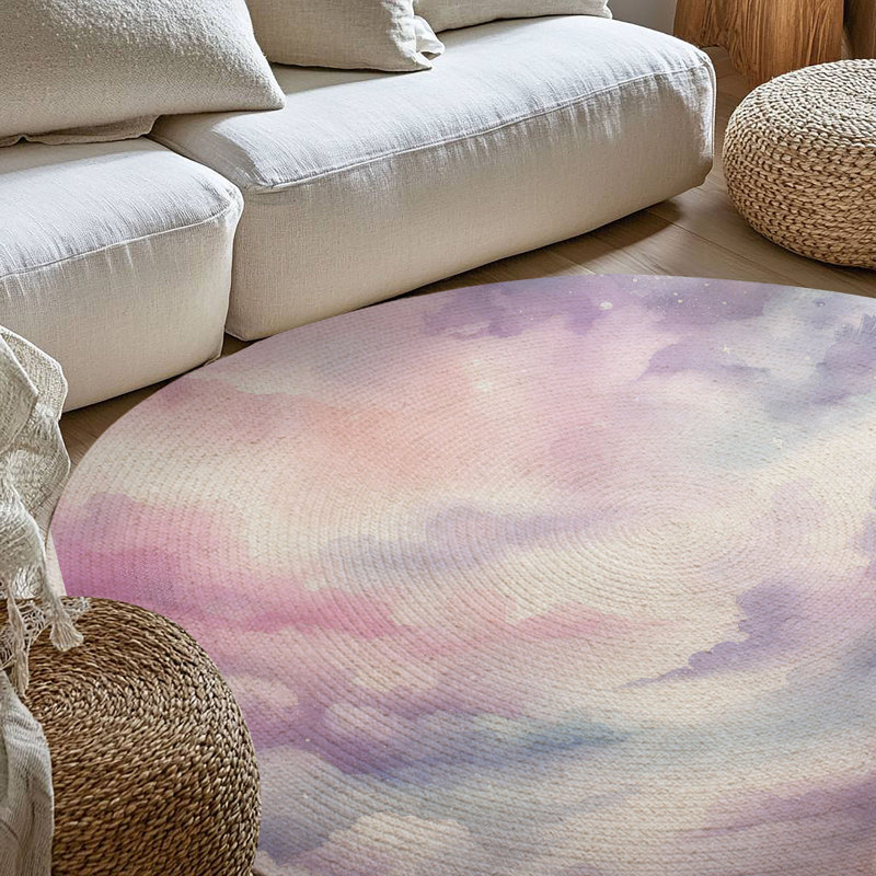 Tapis tressé Twilight Whispers, Rond 5 pi