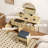 Makeup Vanity Set With Stool And Led Mirror-1437996185