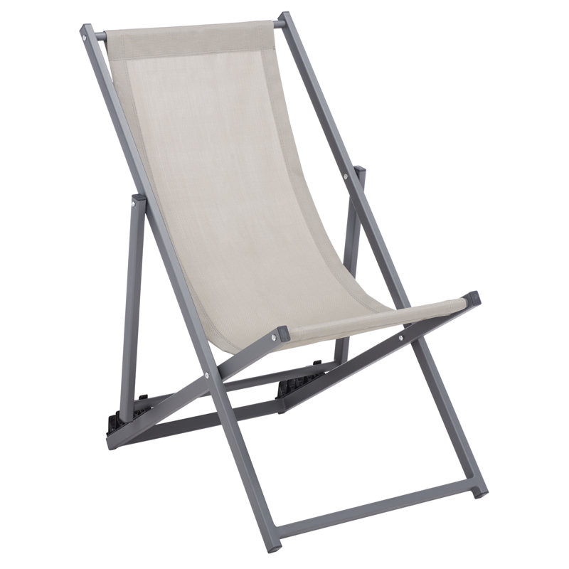 Hensel Folding Deck Chair, Gray