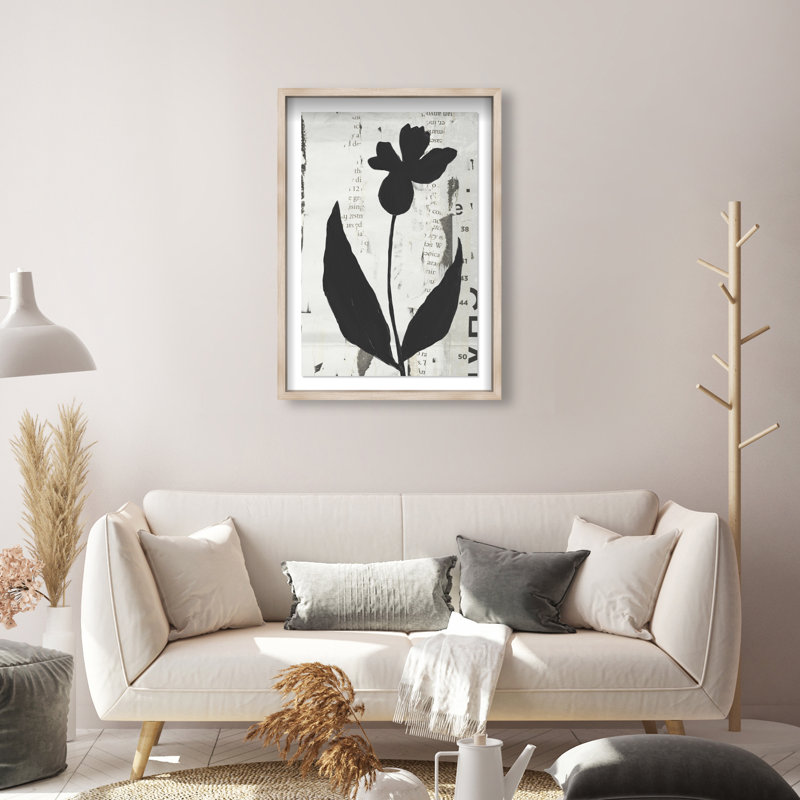 Single Orchid Print by Oliver Gal, 46.5"H x 31.5"W, Natural Oak Shadowbox
