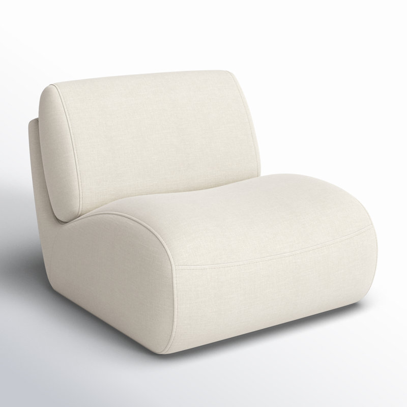 Fauteuil d'appoint pivotant rembourré Nita, Chenille de lin Milo