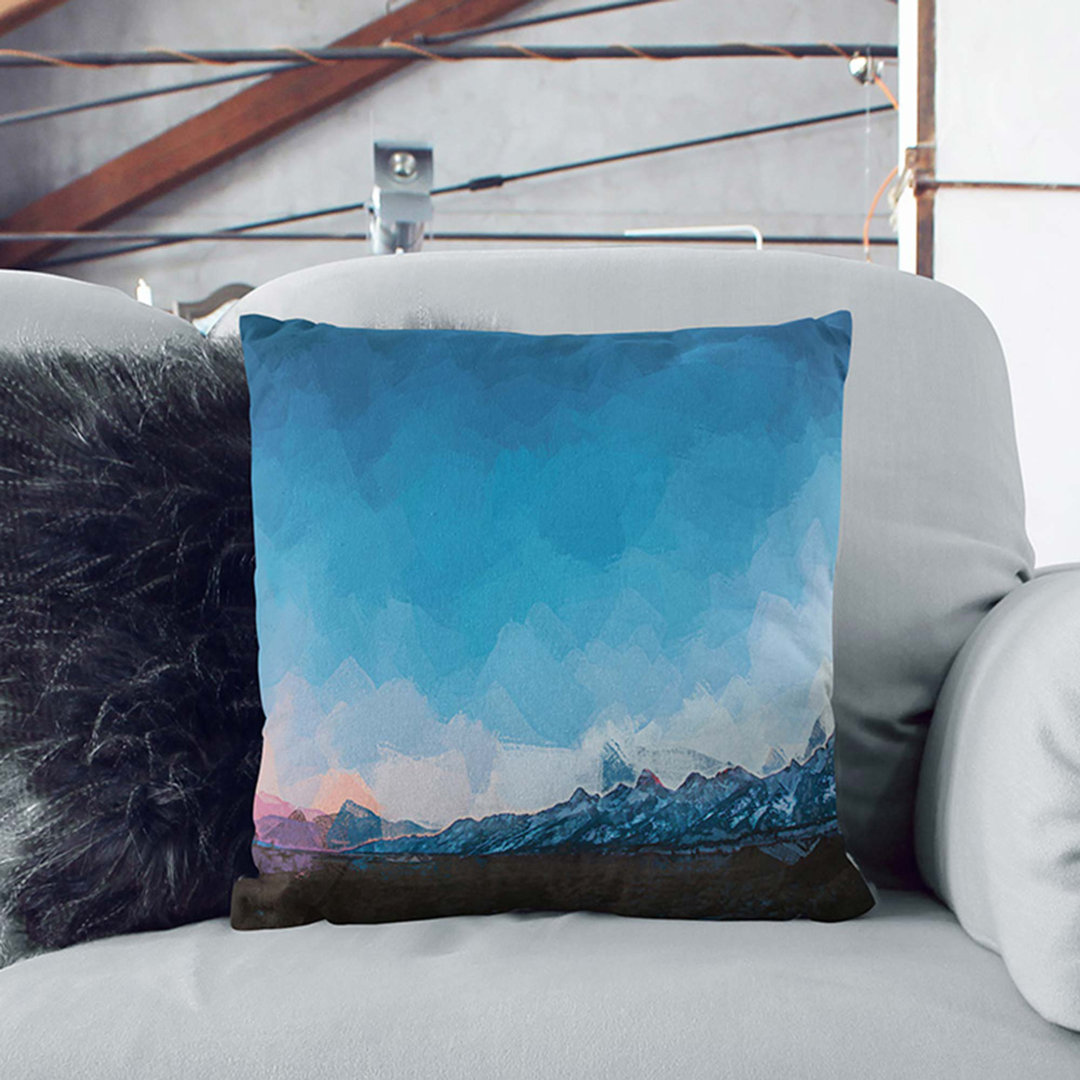 Mountains in Grand Teton Cushion with Filling