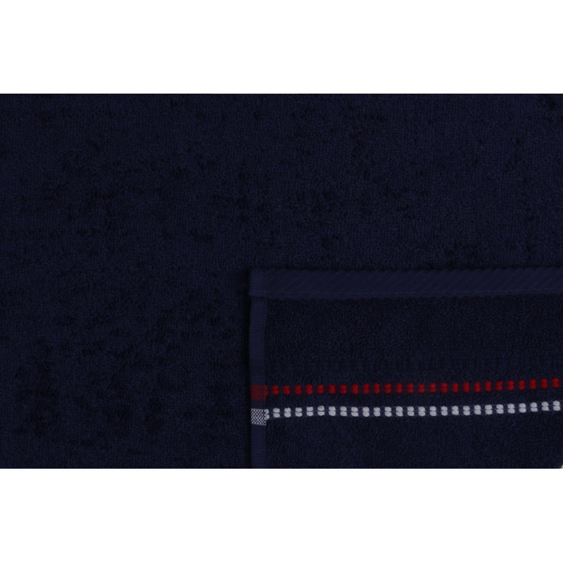 Ensemble de 2 serviettes 100% coton Metcalf, Bleu foncé