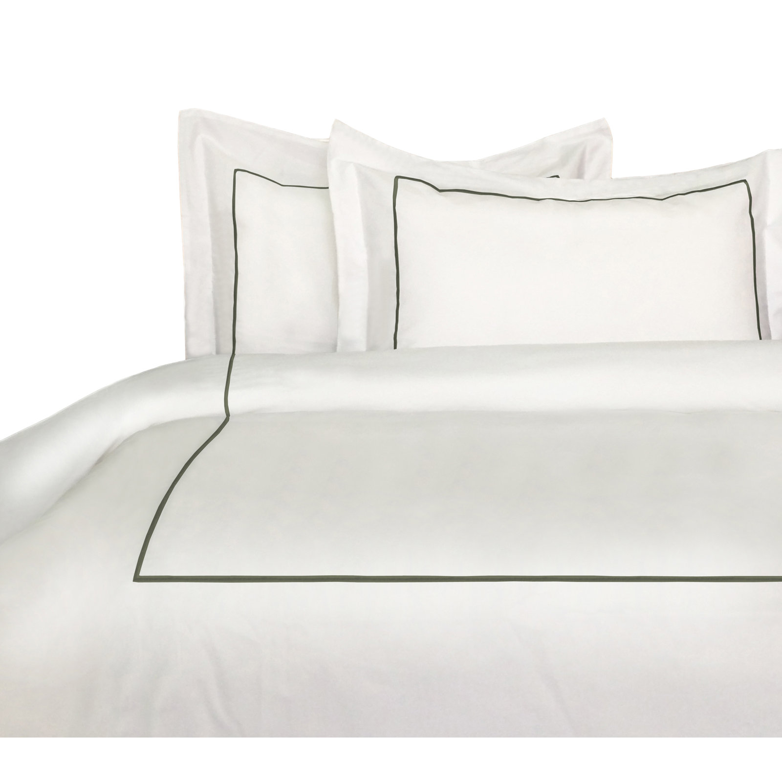 Benin Cotton Duvet Cover Set, Full/Queen Duvet Cover + 2 Shams, Charcoal/White