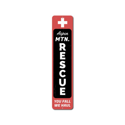 Mountain Rescue Vertical Custom Aluminum Sign