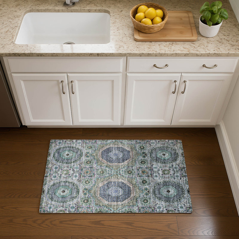 Premium Machine Washable Mayfield AMF1923 Panels Rug, Rectangle 1'8" x 2'6"