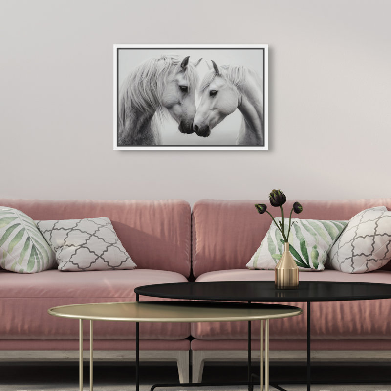 Twin Souls I Print by Oliver Gal, 11"H x 16"W, White Floater Frame