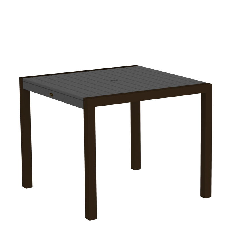 Table de salle à manger POLYWOOD MOD, Gris ardoise, Bronze texturé, L 35,18 po x P 35,18 po