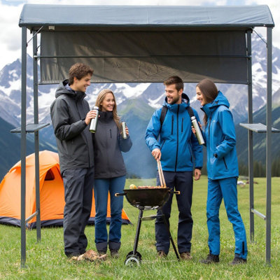 Auvent pour barbecue avec auvent latéral