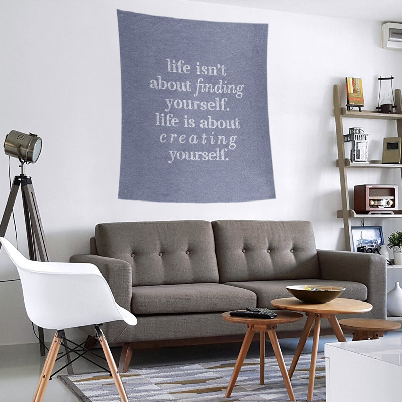 Tapisserie en polyester à créer vous-même quote, H 104 po x l 88 po, Bleu / blanc