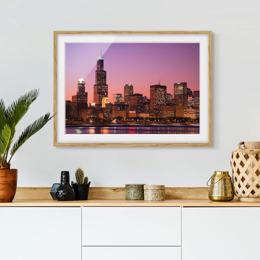 Gerahmtes Poster Chicago Skyline