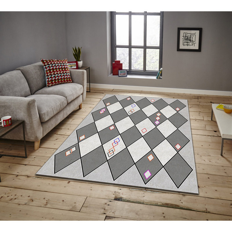 Luxurious Velvet Area Rug, 4.6 x 7.2 Feet | 100% Polyester, 740 g/m² | Non-Slip Felt Dot Underside, Machine Washable | Digital Print Design, Easy to Clean, Perfect for Living Room & Bedroom Décor