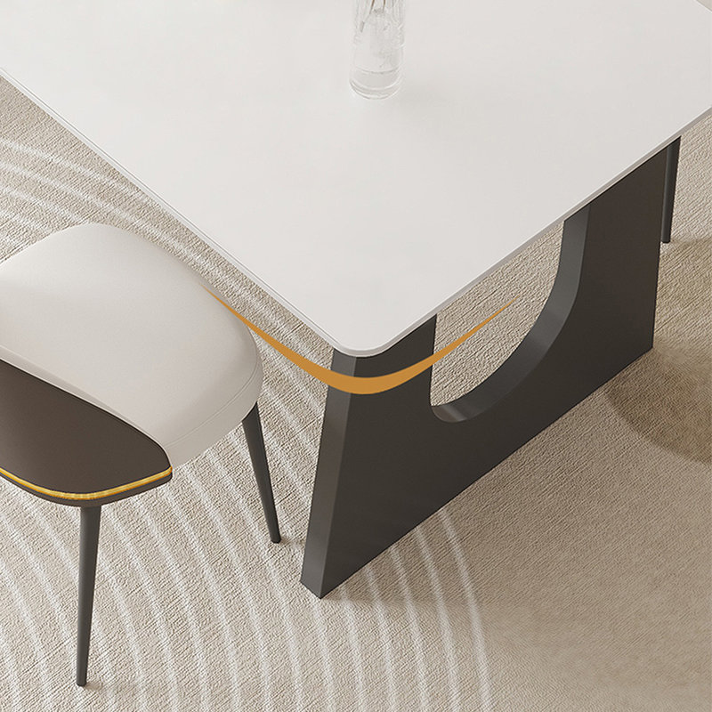 Metal Base Dining Table, 55.12" L x 31.5" W, White