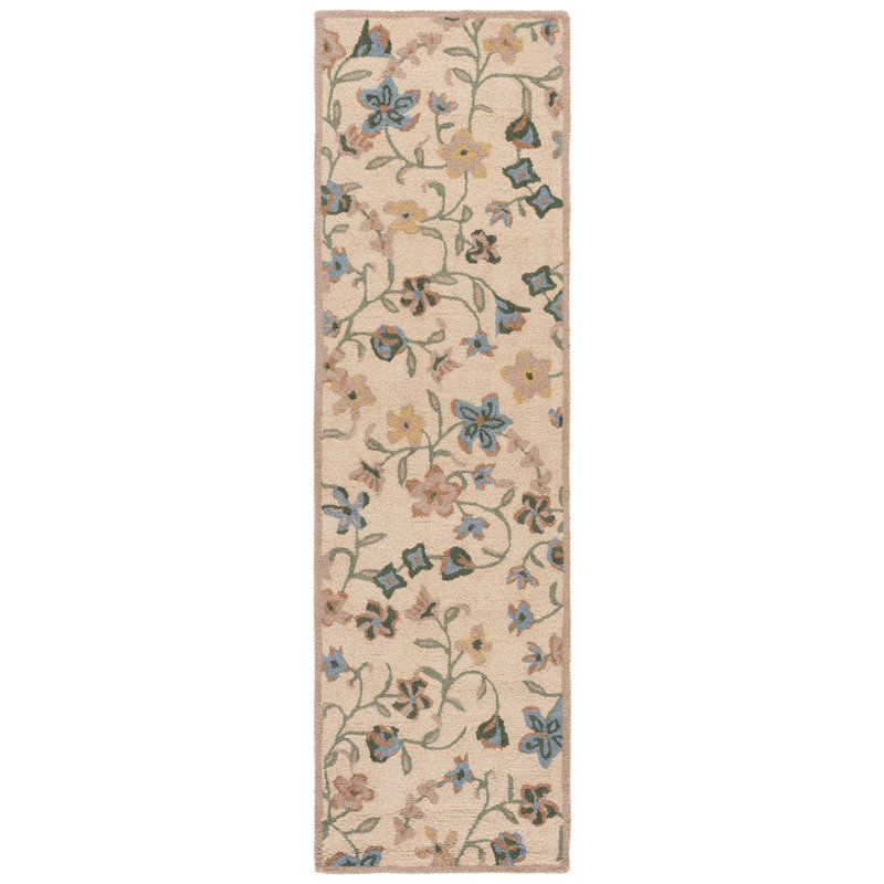 Laine touffetée à la main Chelsea Tapis d'intérieur en coton, Tapis de couloir 2 pi 3 po x 8 pi