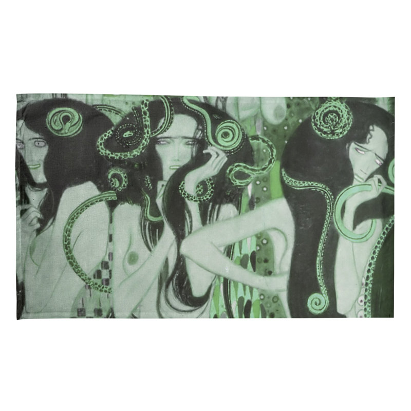 Serviette de thé beethoven frise Magaw, Vert, Polyester sergé