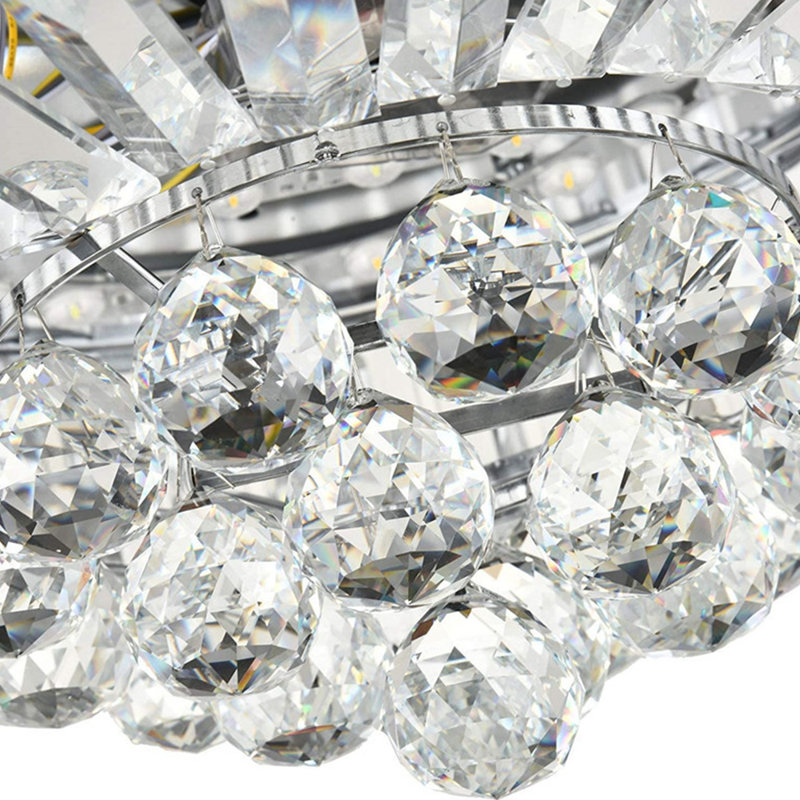42'' Derice 4-Blade LED Crystal Chandelier Ceiling Fan with Remote Control and Light Kit Included