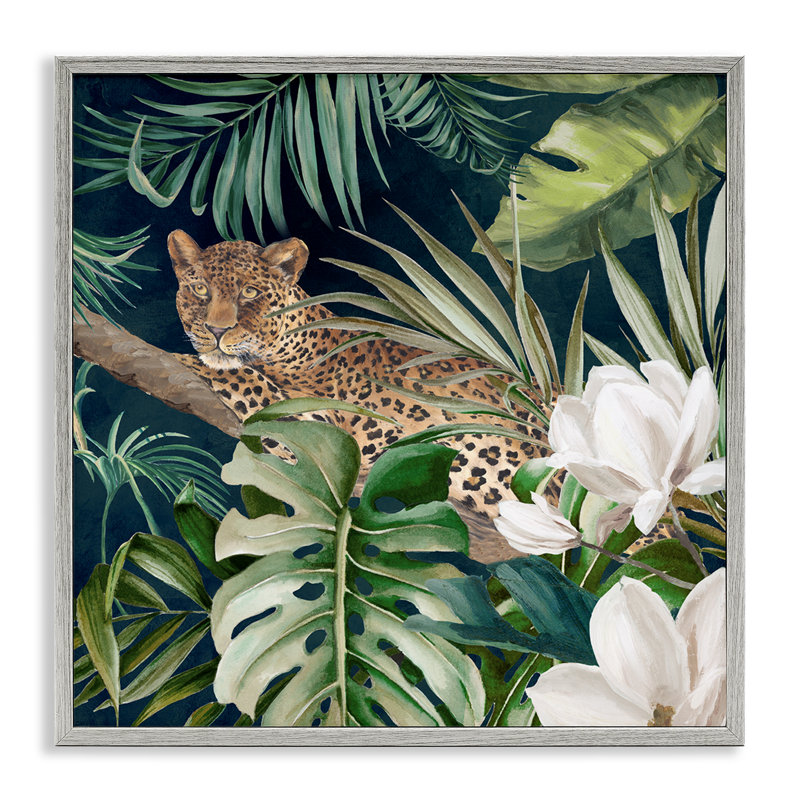Léopard de jungle tropicale, art de la giclée par Eli Jones, H 17 po x l 17 po, Estampe numérique Farmhouse