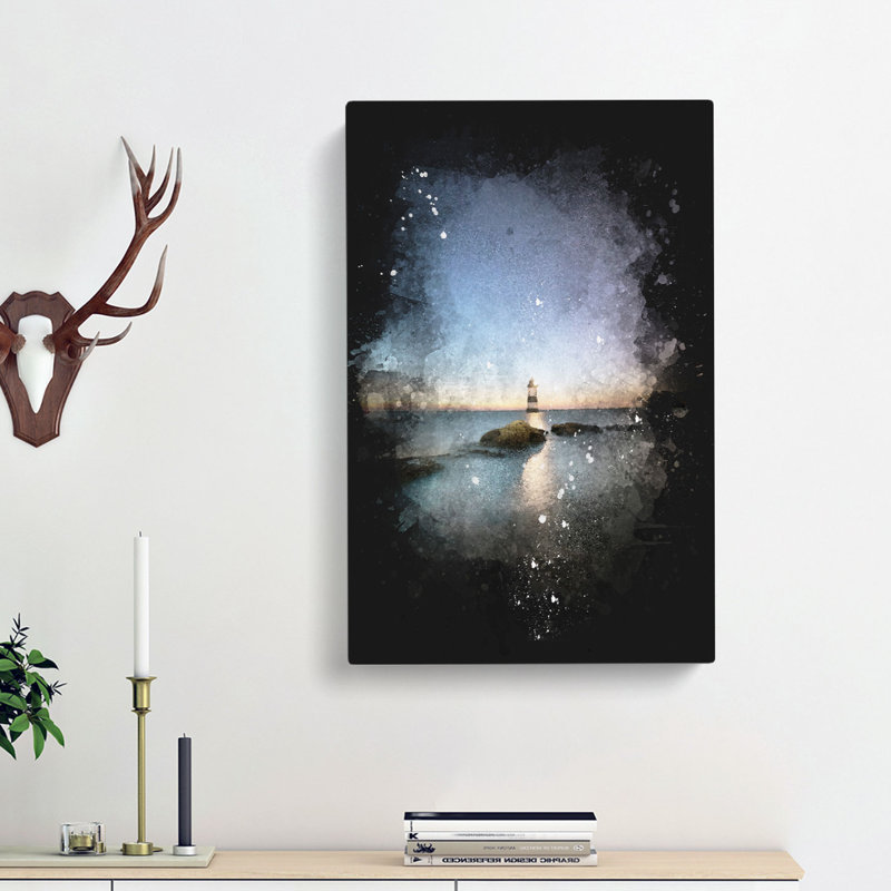 Penmon Lighthouse In Anglesey Wales - Wrapped Canvas Painting, 50cm H x 35cm W x 3cm D