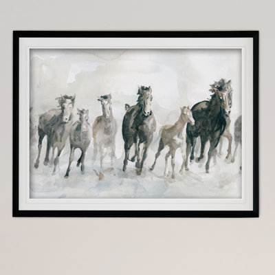 « running wild », reproduction de peinture à l’acrylique encadrée