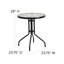 Amlie 23.75" Round Tempered Glass Metal Table with Smooth Ripple Design Top-1430886293