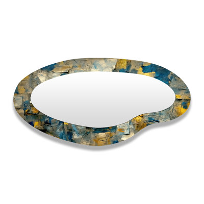 Retro Southern Sunset Abstract Expressionism II - Miroir mural moderne abstrait irrégulier