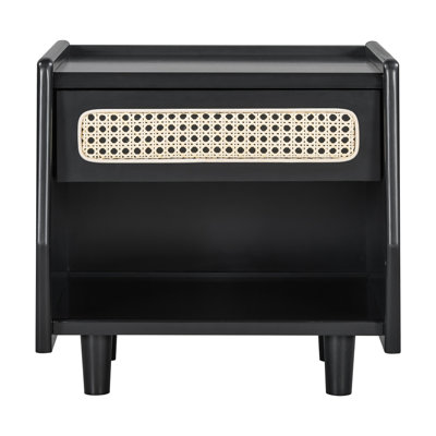 Nightstand with Rattan Detail