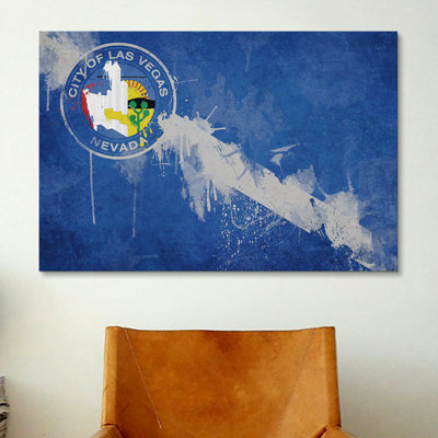 « las vegas, drapeau, grunges », impression sur toile