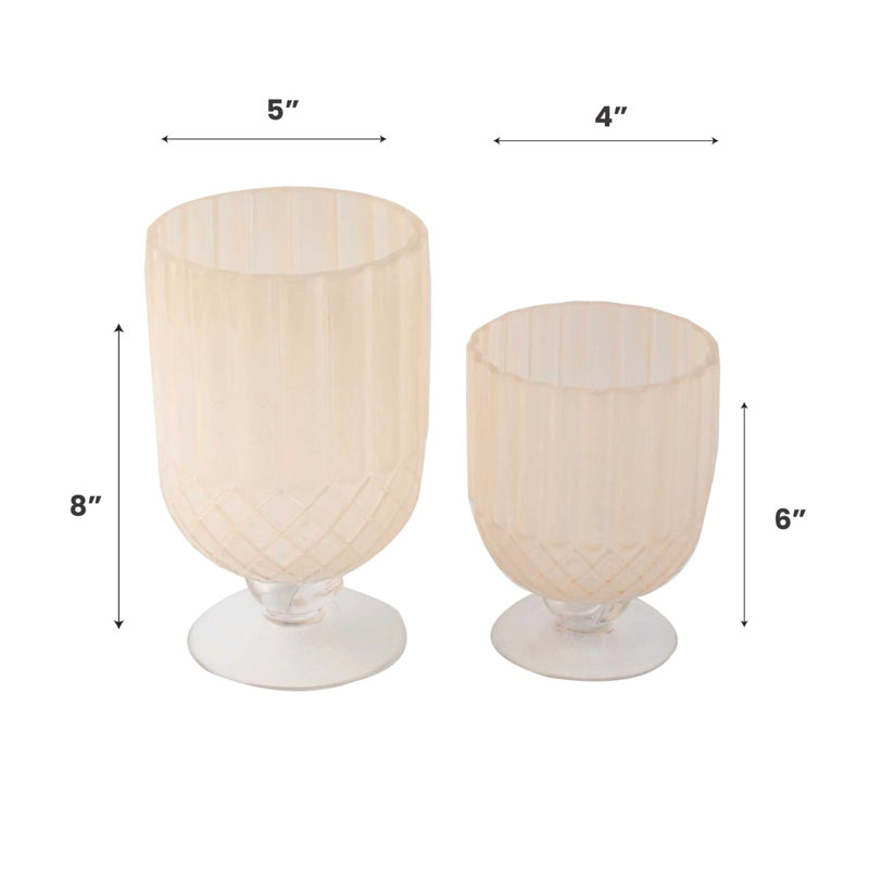 Cerys Glass Table Vase, Beige