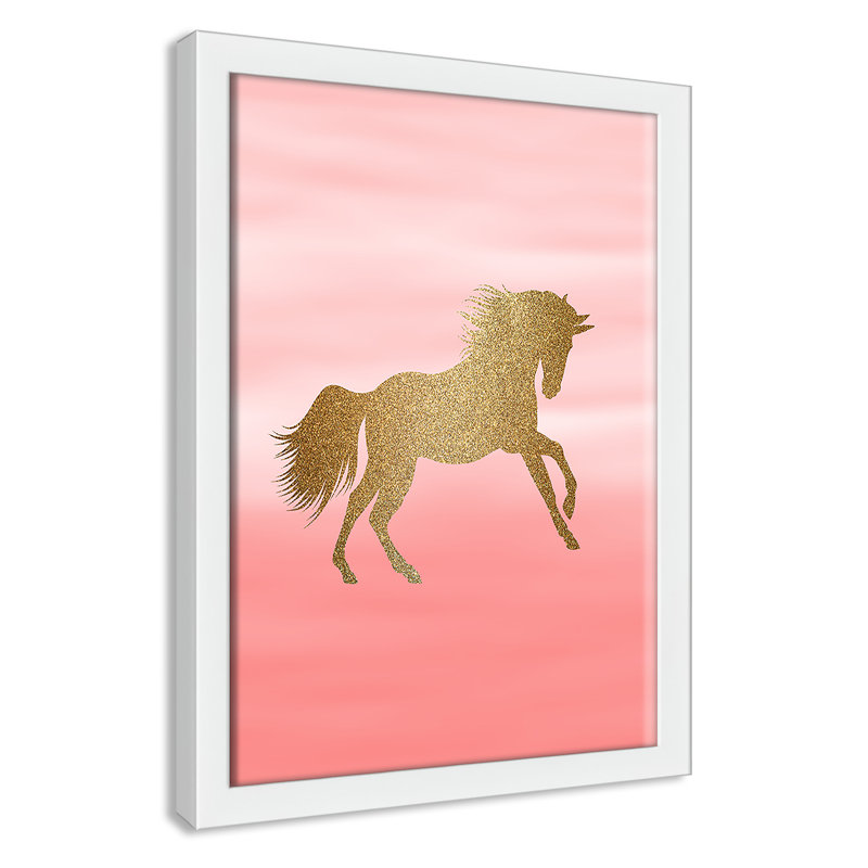 Art encadré ombré rose 1 ', H 14 po x l 10 po x P 1,18 po, Encadré de boîte blanc
