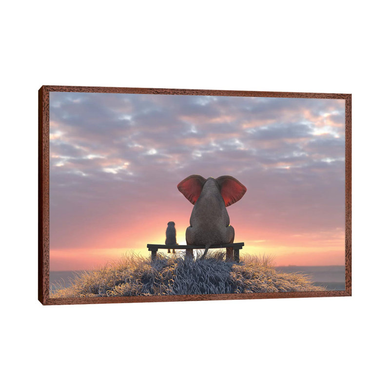 Print on Canvas, 66.04cm H x 101.6cm W x 3.81cm D, Brown Floater Framed
