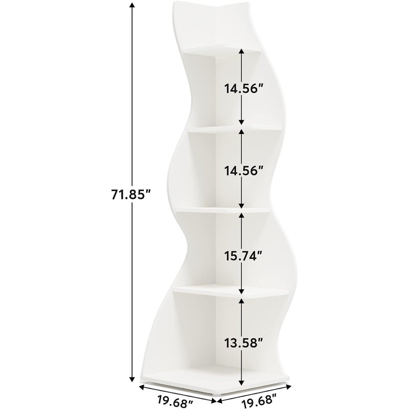 Brandia 182.5cm H x 50cm W Corner Bookcase