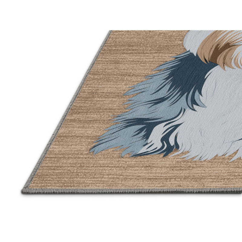  Tapis lavable pour chien Bedlington Terrier, Rectangle 7 pi x 9 pi