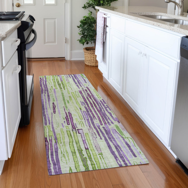 Premium Machine Washable Mehara AMF1684 Stripes Rug, Runner 2'3" x 7'6"