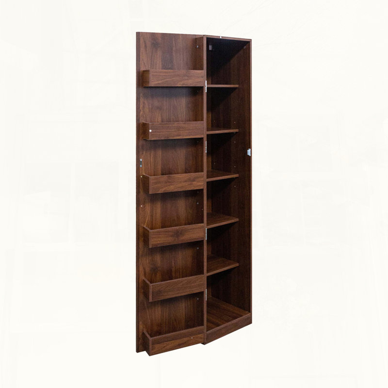 Walnut Kitchen Pantry with Side Racks