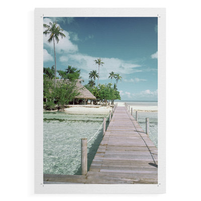 Plage de Tahiti - impression sur toile seulement - non encadrée