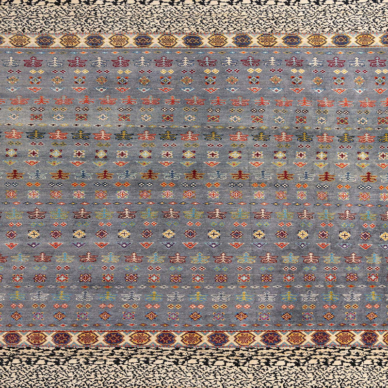Tapis abstrait moderne 4974, Carré 6 pi