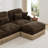Movable Ottoman Leopard Chenille Sofas, Modern Modular Couch For Home