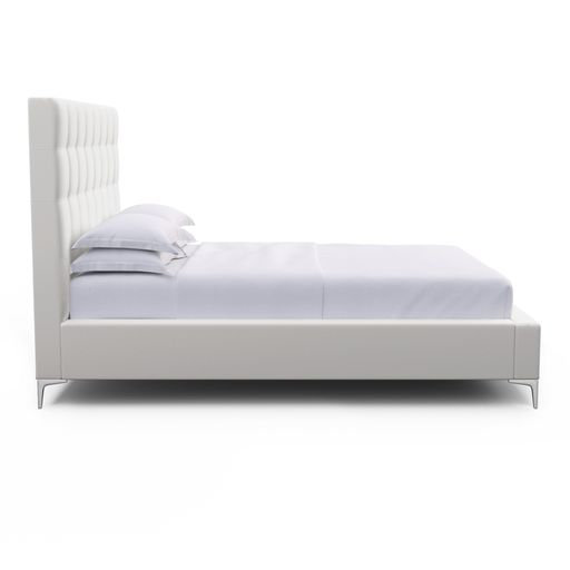Bryant Upholstered Bed, Full, Plush Velvet Silver Streak, Ebony