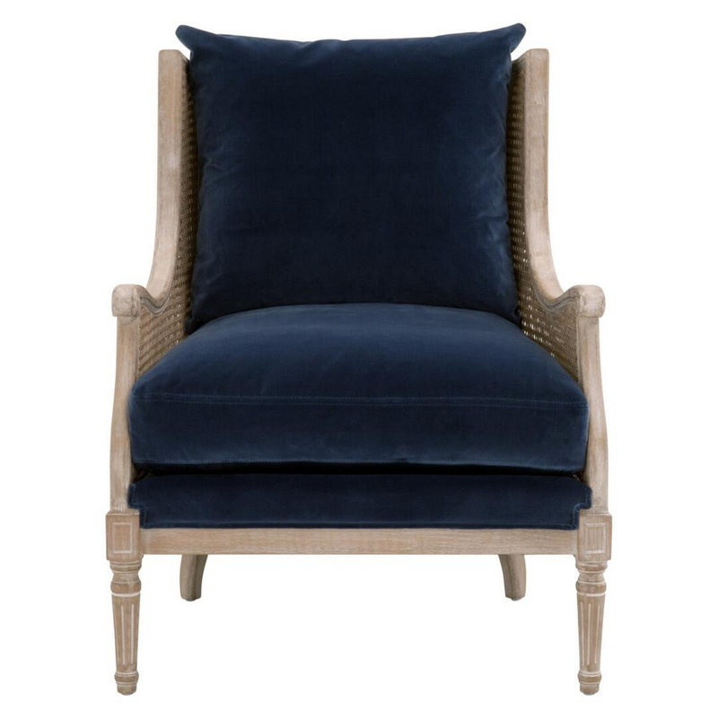 Fauteuil Domenic, Denim velours