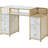 Modern Nail Desk with Drawers and Metal Frame